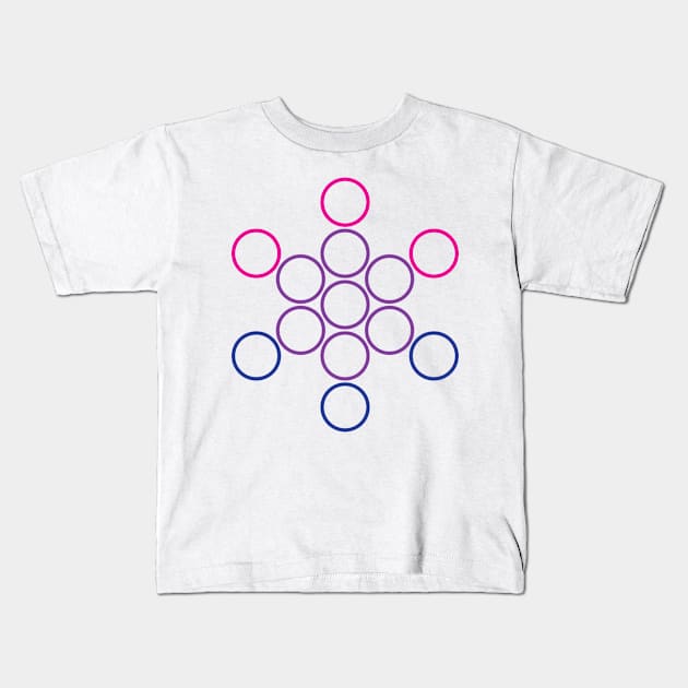 bisexual flower of life Kids T-Shirt by chromatosis